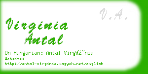 virginia antal business card